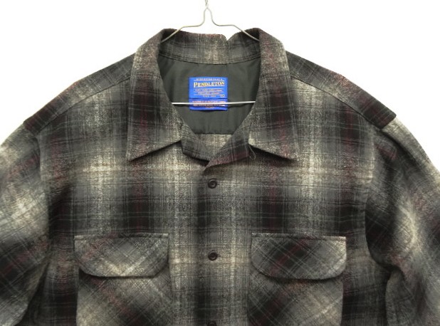 画像: 90'S PENDLETON "BOARD SHIRT" ウール オープンカラーシャツ オンブレチェック (VINTAGE)