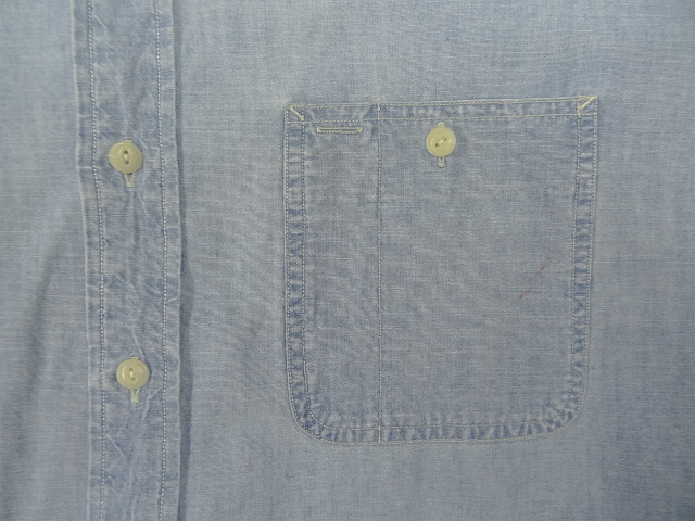 画像: 90'S RALPH LAUREN "DUNGAREE WORKSHIRT" 猫目ボタン シャンブレーシャツ ブルー (VINTAGE)
