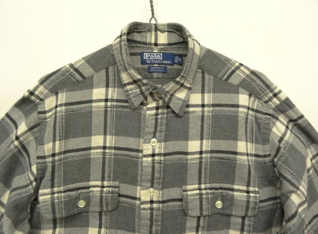 画像: 90'S RALPH LAUREN "WHITFIELD" フランネル 長袖 ワークシャツ チェック柄 (VINTAGE)