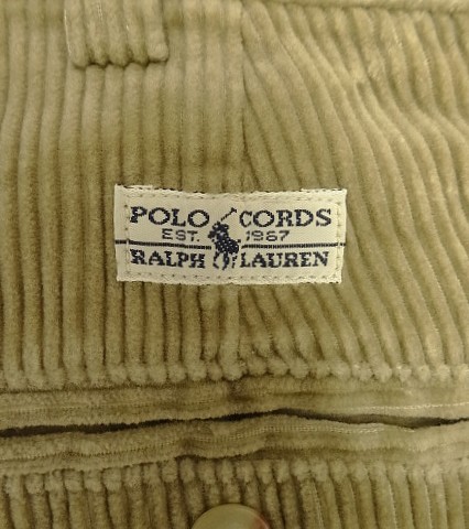 画像4: 90'S RALPH LAUREN "ANDREW PANT" ツープリーツ 太畝 コーデュロイパンツ タン (VINTAGE)