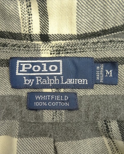 画像2: 90'S RALPH LAUREN "WHITFIELD" フランネル 長袖 ワークシャツ チェック柄 (VINTAGE)