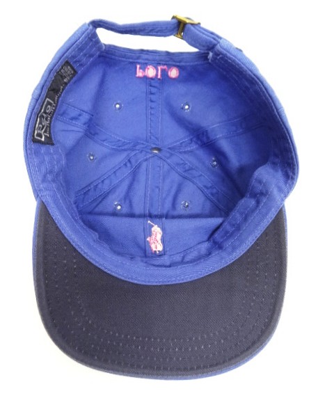 画像5: 90'S RALPH LAUREN ロゴ刺繍 ベースボールキャップ ブルー USA製 (VINTAGE)