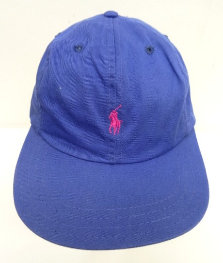 画像2: 90'S RALPH LAUREN ロゴ刺繍 ベースボールキャップ ブルー USA製 (VINTAGE)