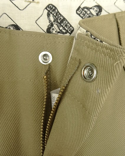 画像3: BEN DAVIS トップスナップボタン フリスコパンツ ベージュ USA製 (DEADSTOCK)