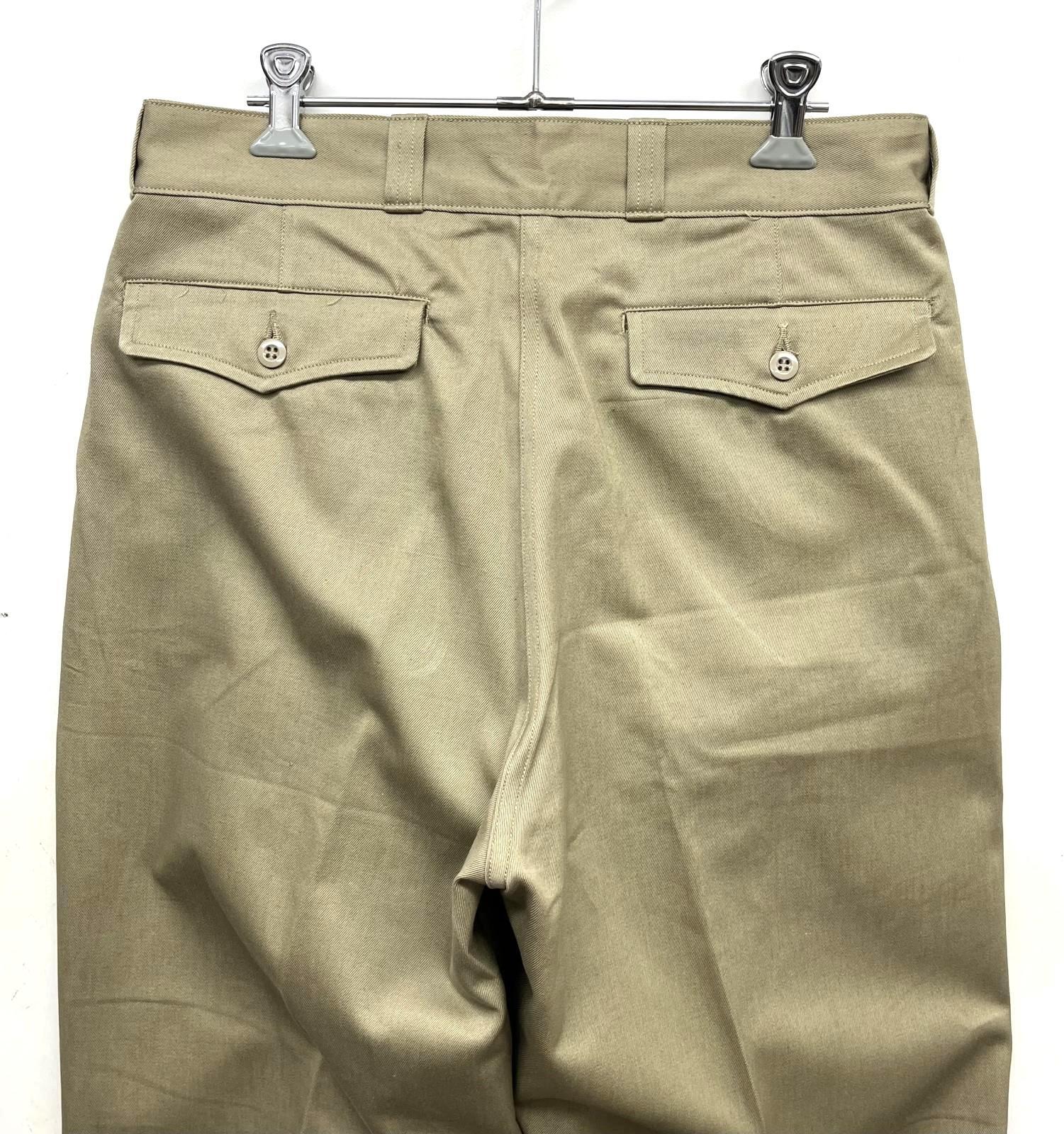 画像: 60'S フランス軍 M52 プリーツ入り チノパンツ ベージュ 80C (DEADSTOCK)