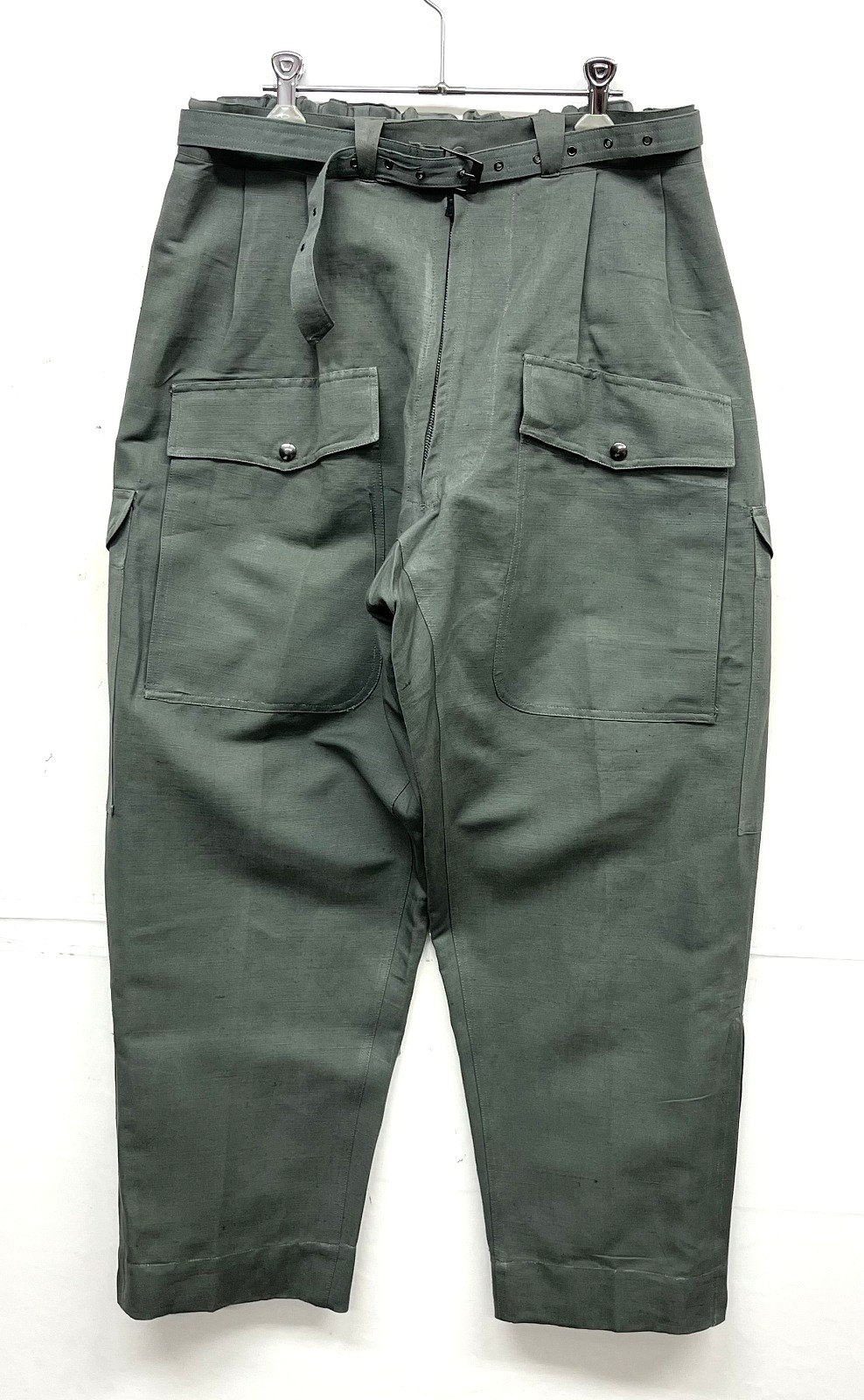 画像1: イタリア軍 エアフォース ベルト付き フィールドパンツ ririシップ グレーカーキ (DEADSTOCK)