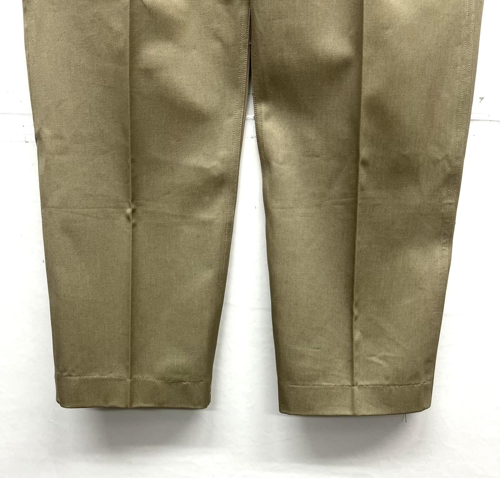 画像: 60'S フランス軍 M52 プリーツ入り チノパンツ ベージュ 80C (DEADSTOCK)