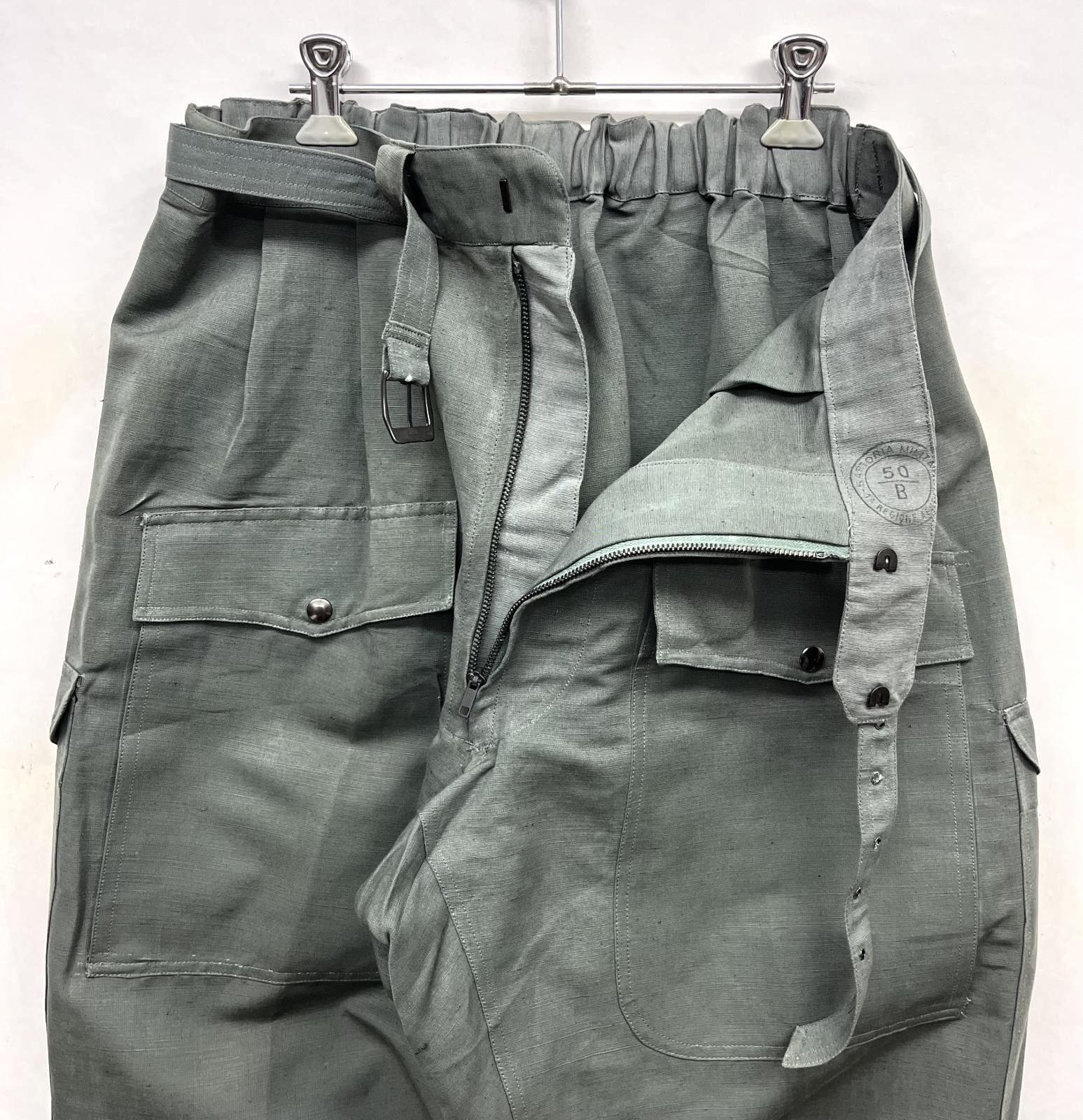 画像: イタリア軍 エアフォース ベルト付き フィールドパンツ ririシップ グレーカーキ (DEADSTOCK)