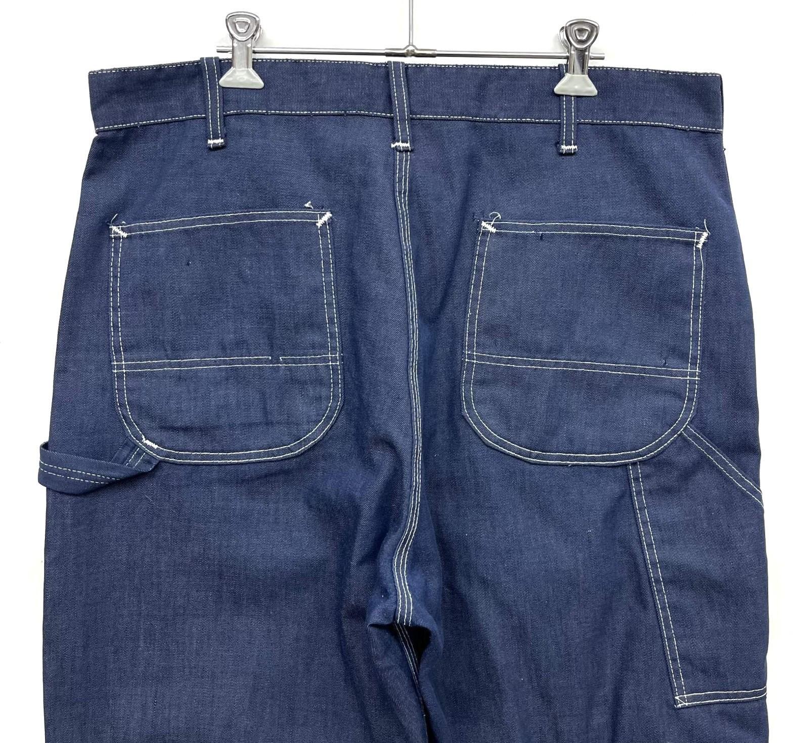 画像: 70'S SEARS トップスナップボタン バットダイデニム ペインターパンツ SCOVILLジップ インディゴ (VINTAGE)