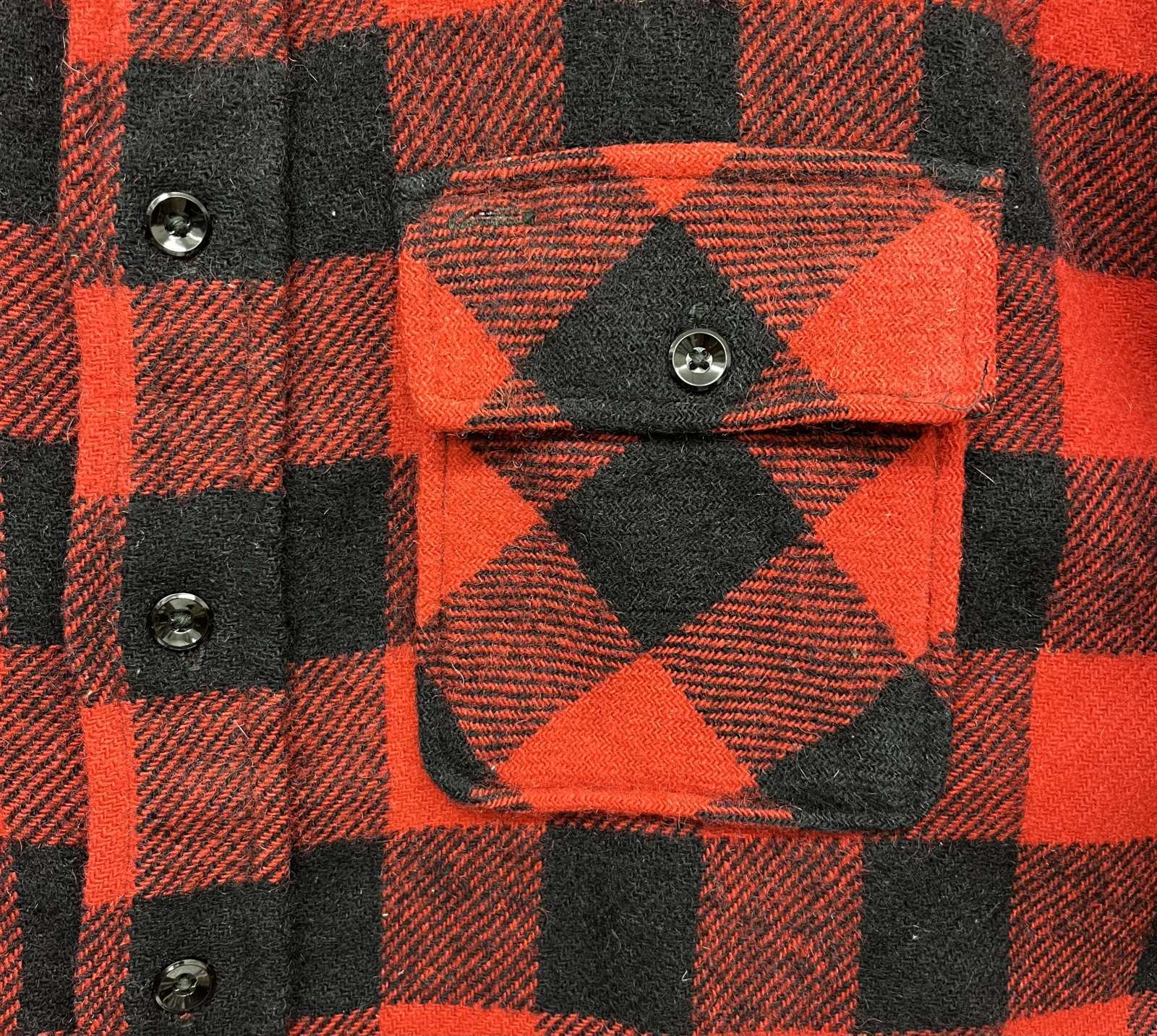 画像: 50'S PILGRIM マチ付き ウールシャツ バッファローチェック (VINTAGE)