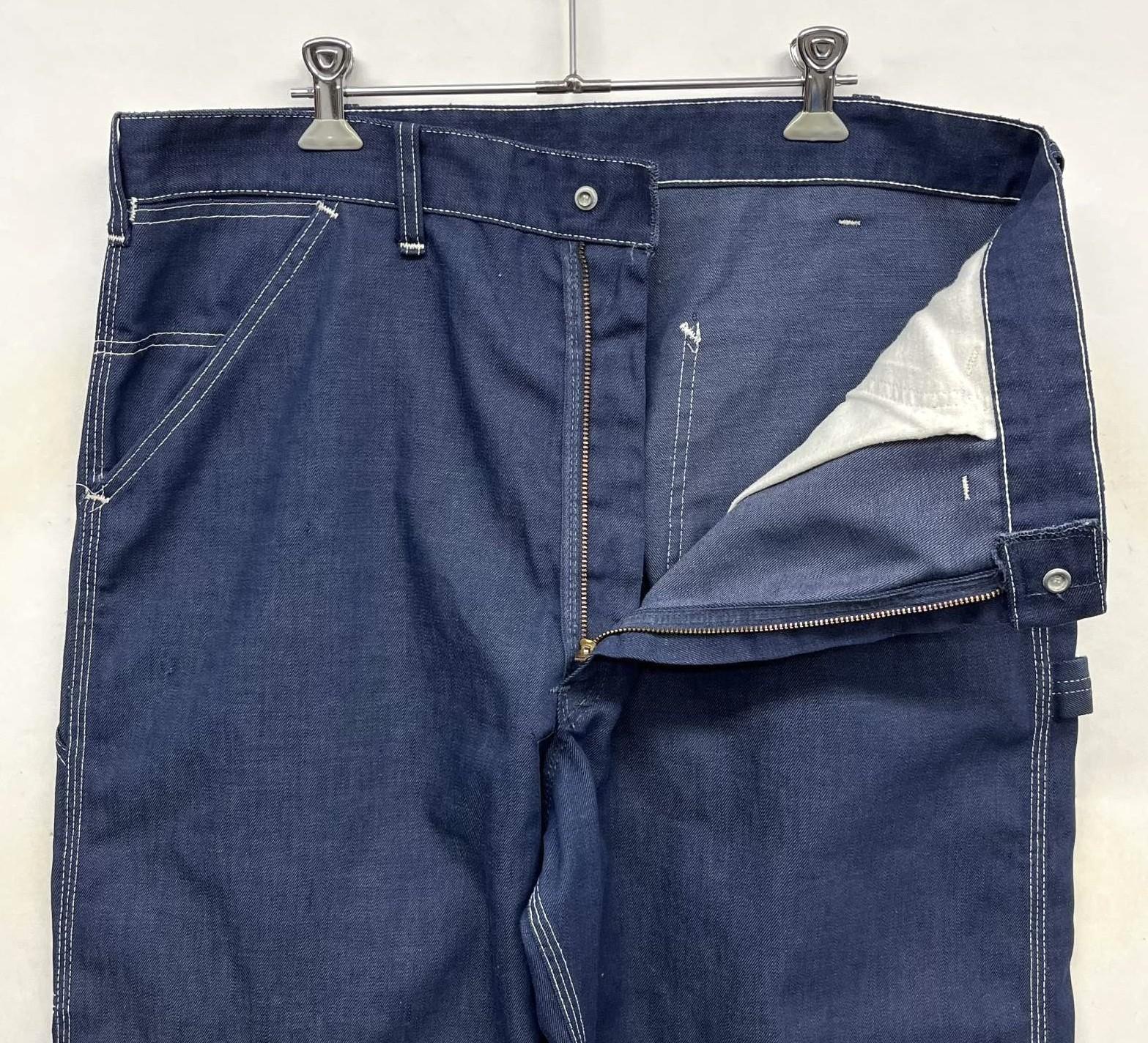 画像: 70'S SEARS トップスナップボタン バットダイデニム ペインターパンツ SCOVILLジップ インディゴ (VINTAGE)