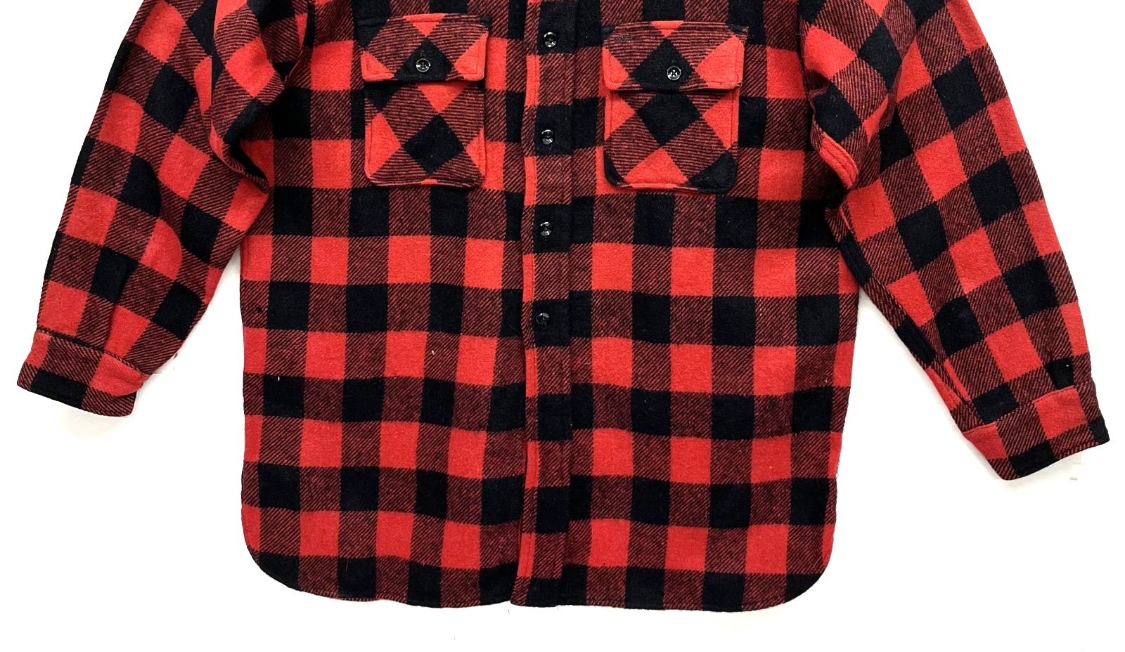 画像: 50'S PILGRIM マチ付き ウールシャツ バッファローチェック (VINTAGE)