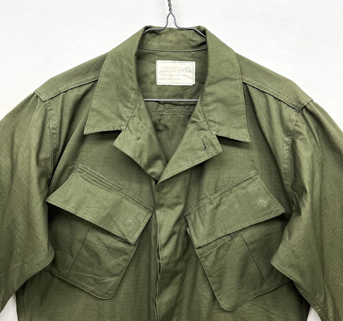 画像: 70'S アメリカ軍 US ARMY "JUNGLE FATIGUE" リップストップ ファティーグジャケット S-SHORT (DEADSTOCK)