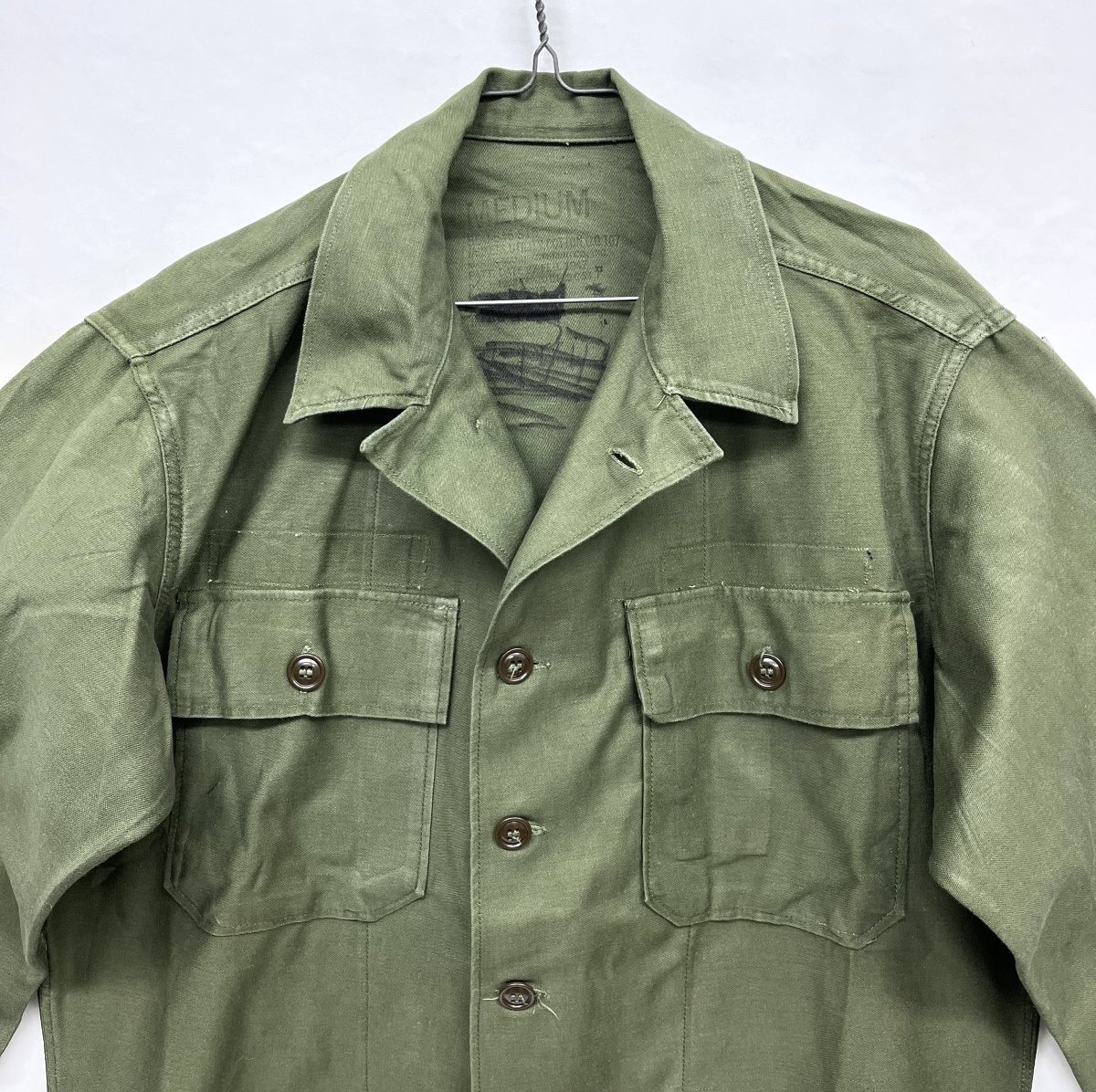 画像: 50'S アメリカ軍 US ARMY "1st MODEL" OG107 コットンサテン ユーティリティシャツ (VINTAGE)