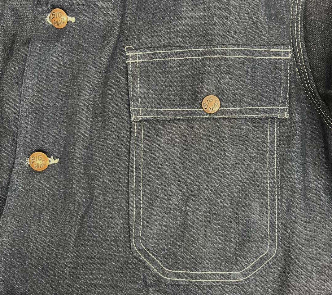 画像: 70'S BIG MAC 裏地ブランケット デニム カバーオール インディゴ USA製 (DEADSTOCK)