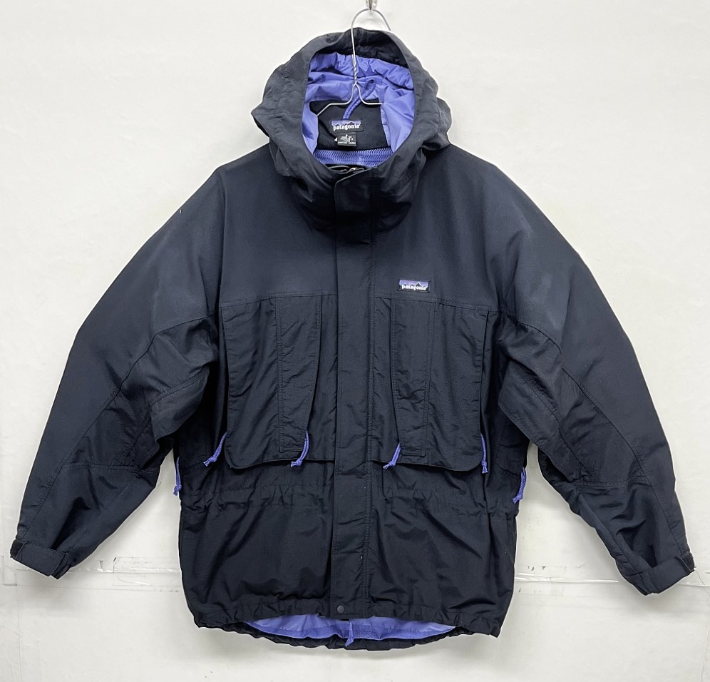 画像1: 90'S PATAGONIA "NITRO II JACKET" 裏地メッシュ ナイロンジャケット ブラック (VINTAGE)