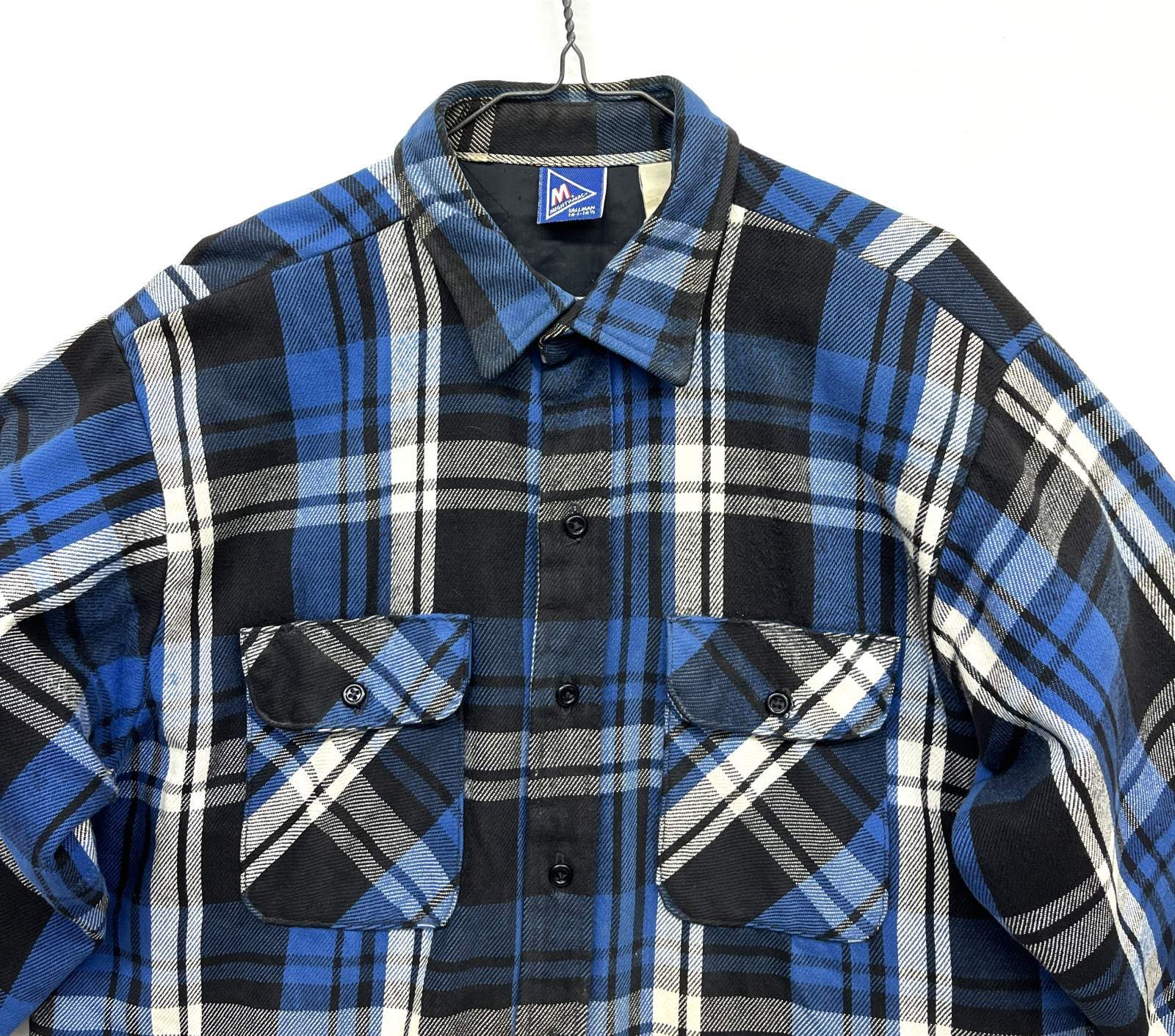 画像: 80'S MIGHTY-MAC 裏地キルティング ヘビーフランネル ワークシャツ チェック柄 (VINTAGE)