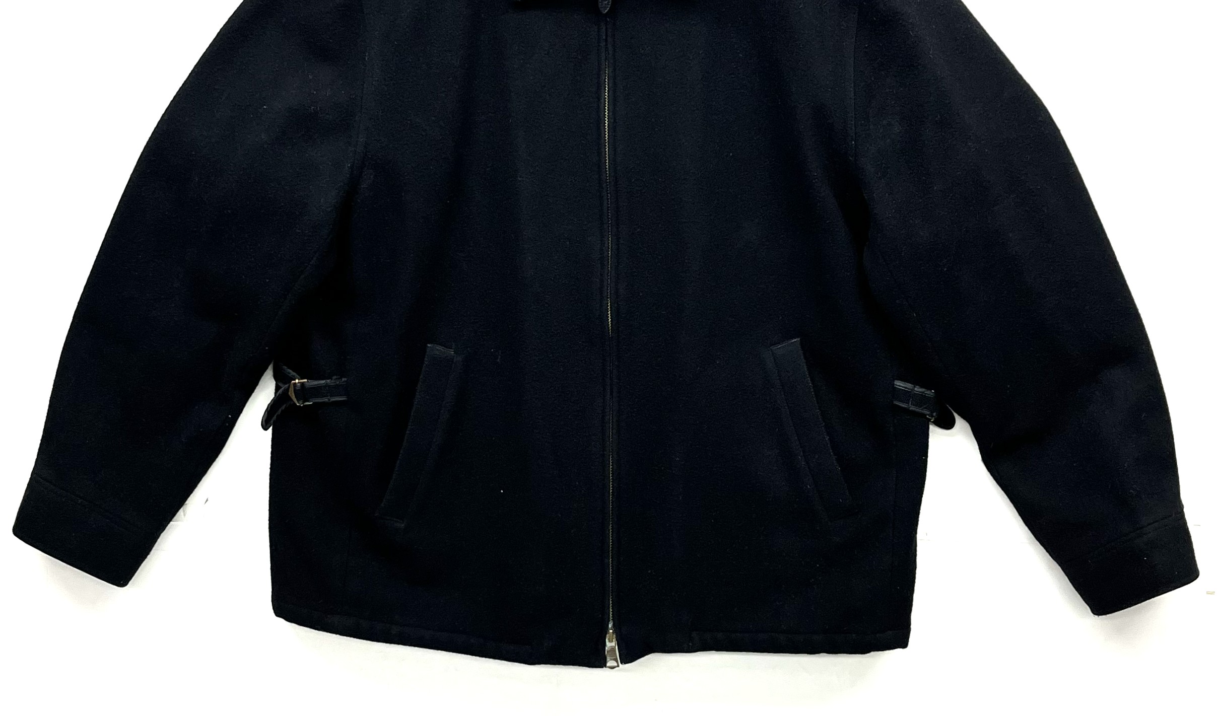 画像: 90'S RALPH LAUREN 裏地キルティング ウール スポーツジャケット ブラック (VINTAGE)