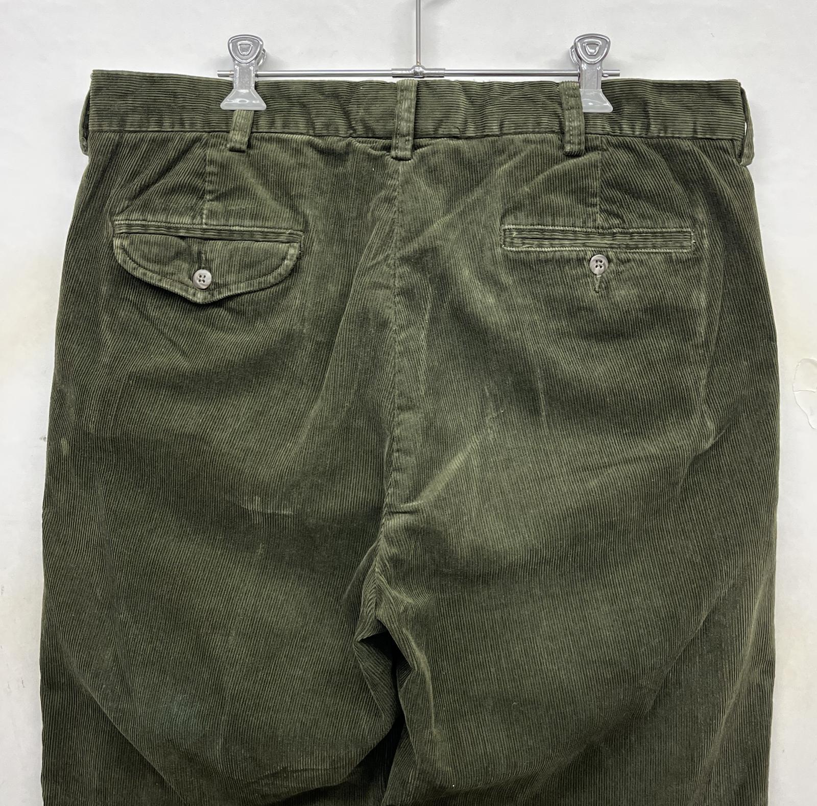 画像: 90'S RALPH LAUREN "HAMMOND PANT" ツープリーツ コーデュロイパンツ オリーブ (VINTAGE)