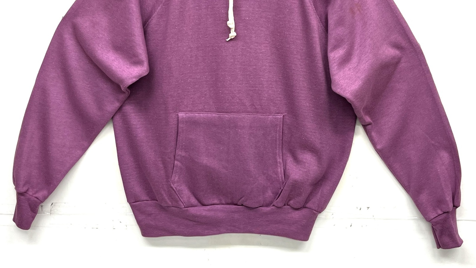 画像: 80'S UNKNOWN ラグランスリーブ スウェット パーカー パープル USA製 (DEADSTOCK)