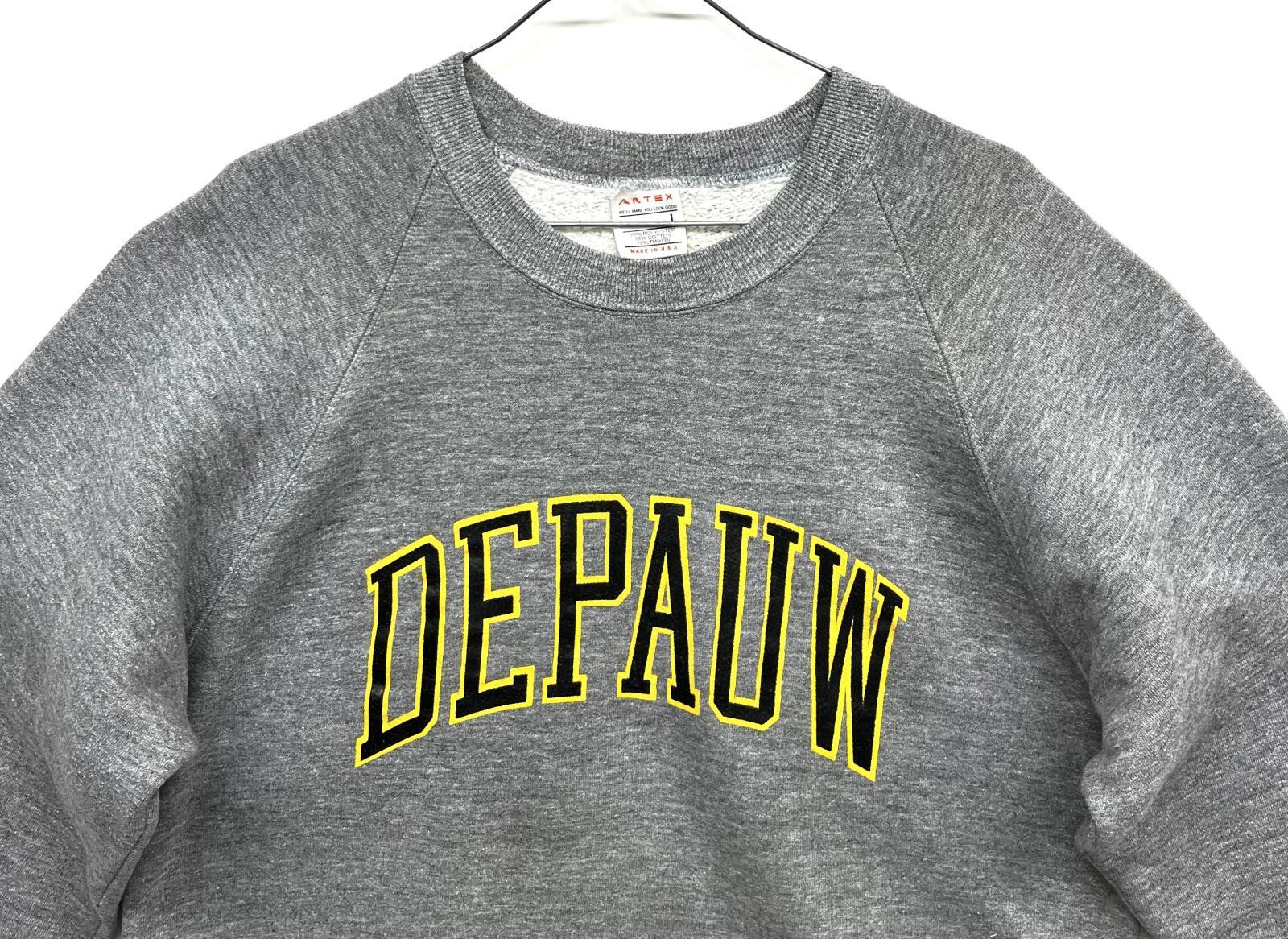 画像: 80'S ARTEX ラグランスリーブ クルーネック スウェットシャツ ヘザーグレー USA製 (VINTAGE)