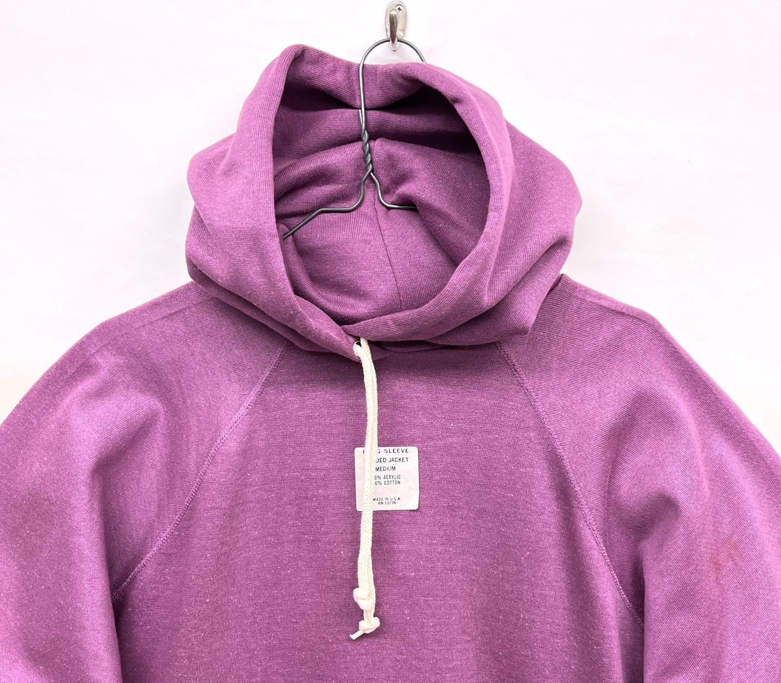 画像: 80'S UNKNOWN ラグランスリーブ スウェット パーカー パープル USA製 (DEADSTOCK)