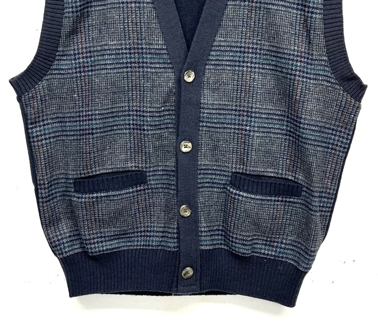 画像: 80'S PENDLETON ウール ニットベスト グレンチェック/チャコール USA製 (DEADSTOCK) 