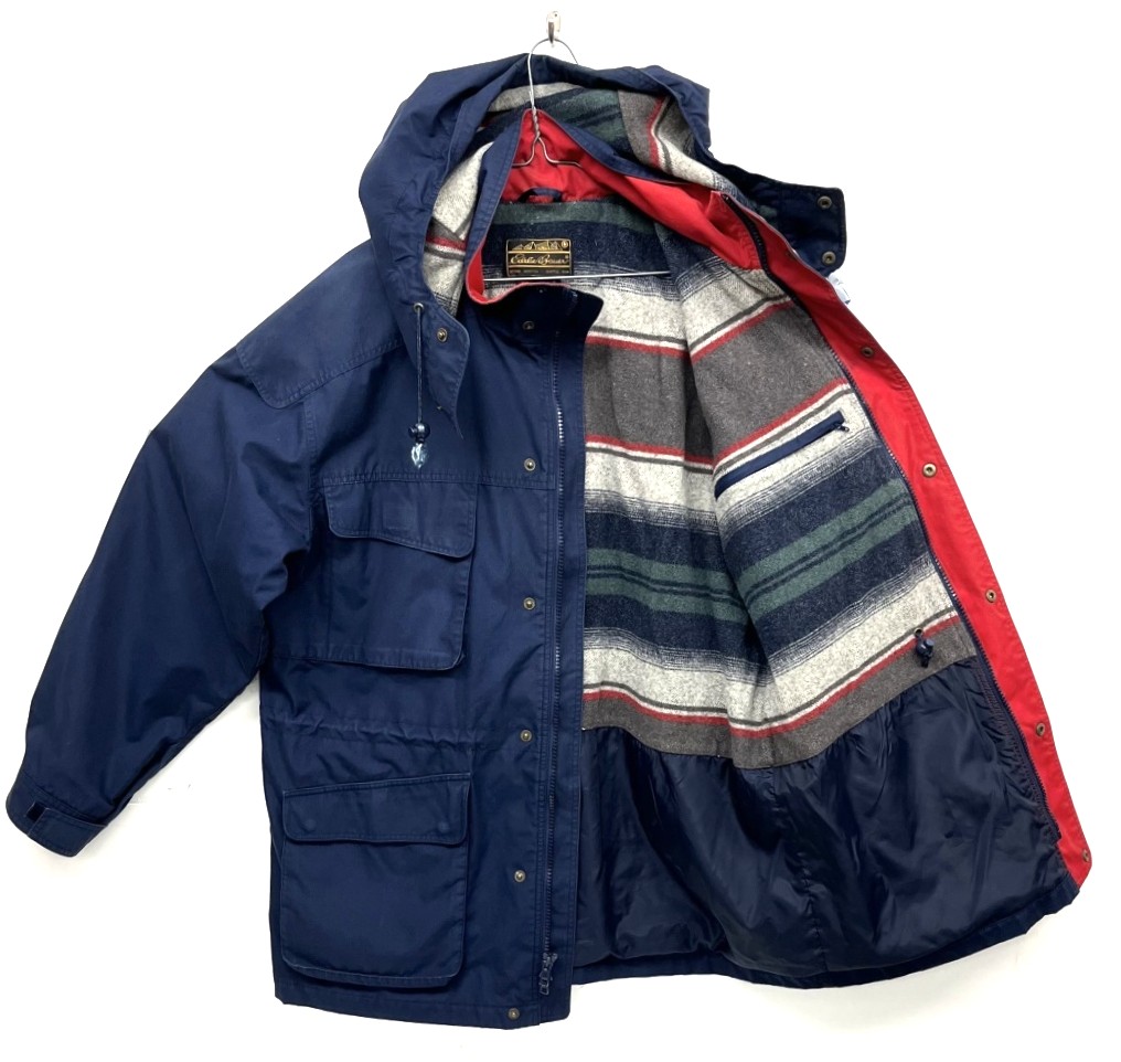 画像3: 90'S EDDIE BAUER 黒タグ 裏地ブランケット マウンテンパーカー ネイビー (VINTAGE) 