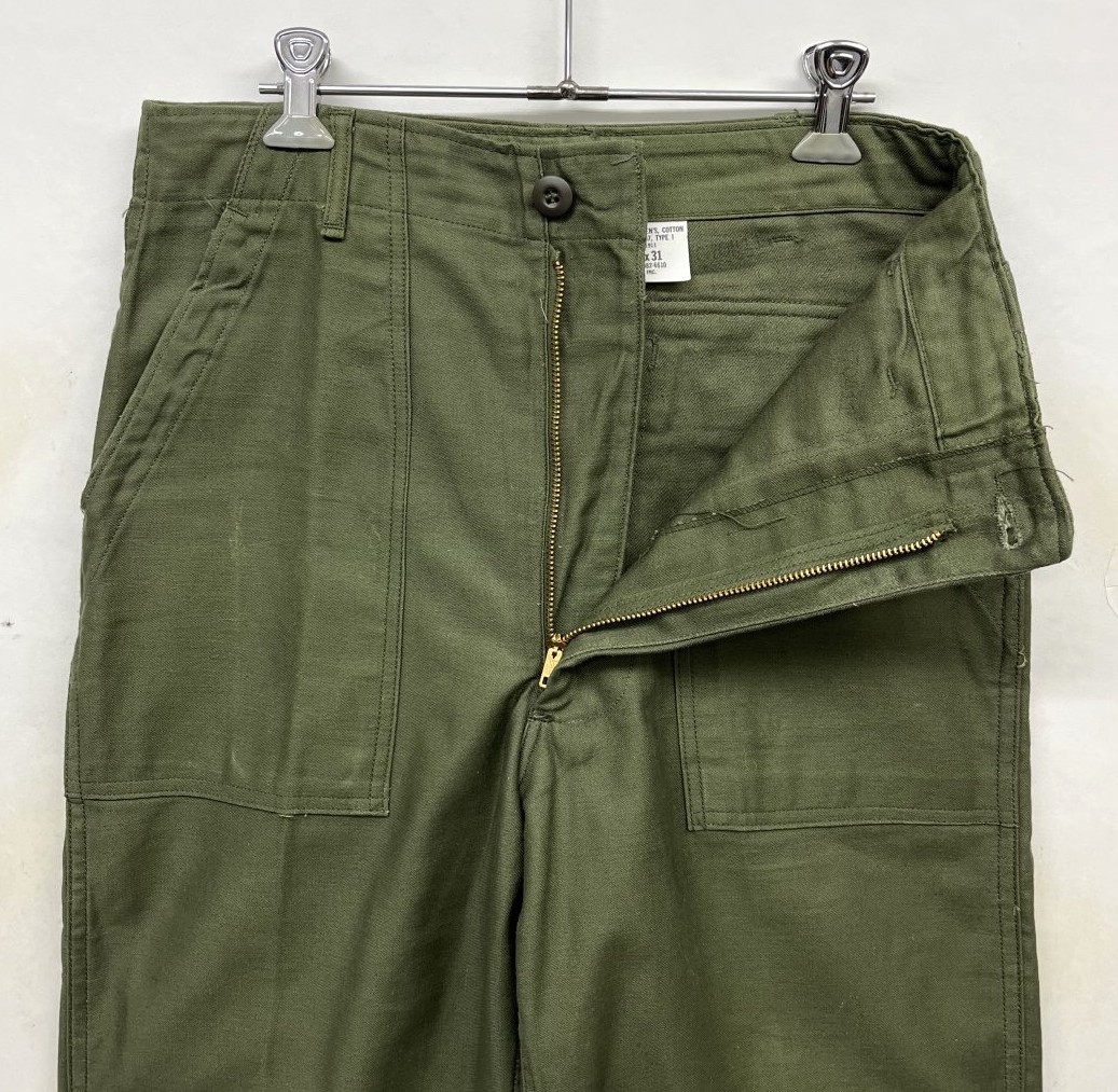 画像: 70'S アメリカ軍 US ARMY "OG107" コットンサテン ベイカーパンツ GENERALジップ (DEADSTOCK)