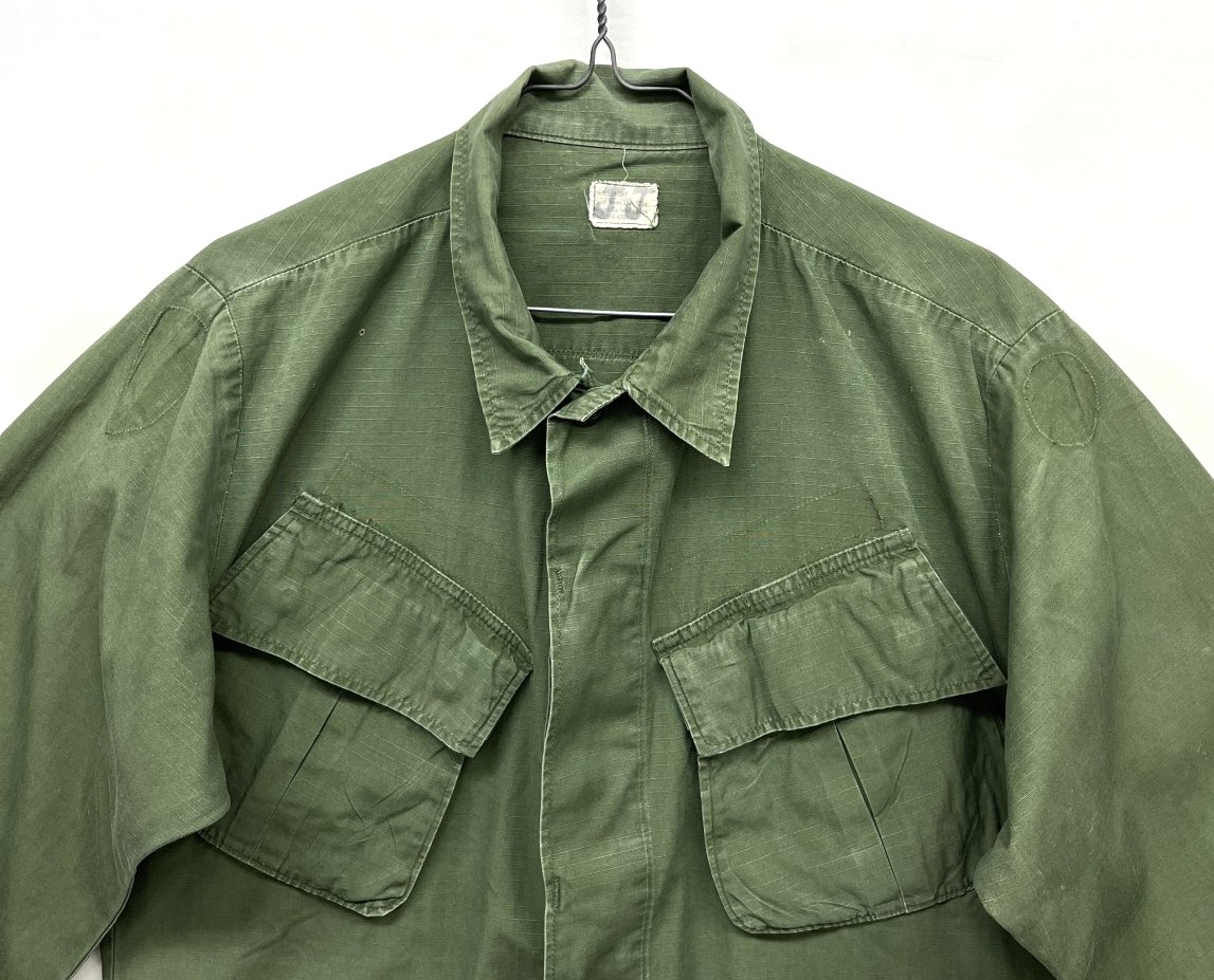 画像: 60'S アメリカ軍 US ARMY "JUNGLE FATIGUE" リップストップ ファティーグジャケット S-SHORT (VINTAGE)