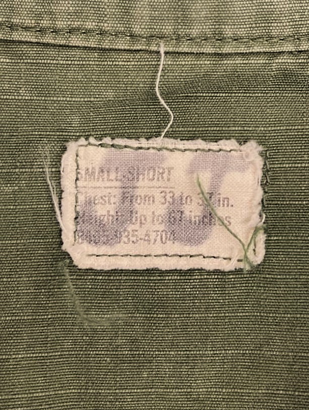 画像2: 60'S アメリカ軍 US ARMY "JUNGLE FATIGUE" リップストップ ファティーグジャケット S-SHORT (VINTAGE)