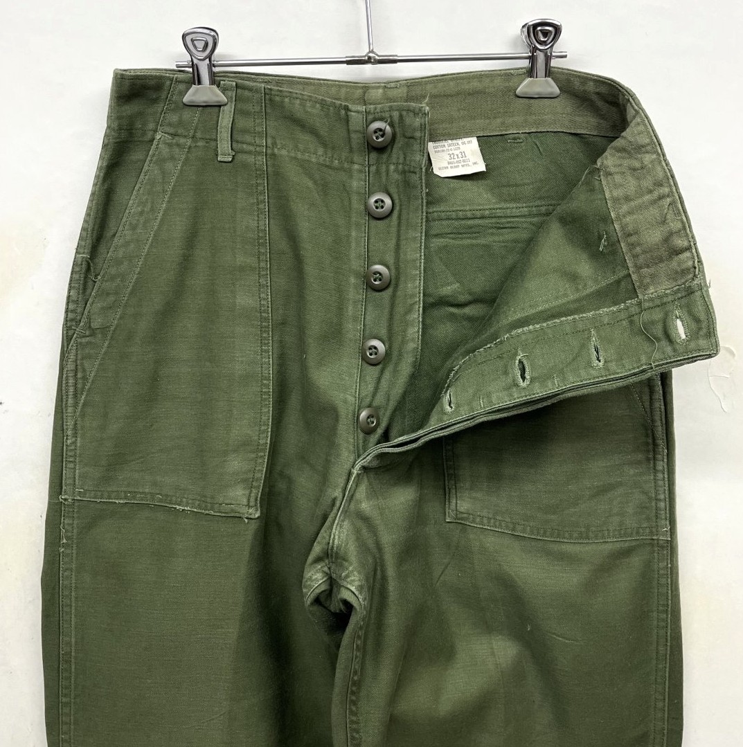 画像: 70'S アメリカ軍 US ARMY "OG107" コットンサテン ベイカーパンツ ミリタリーグリーン (VINTAGE)
