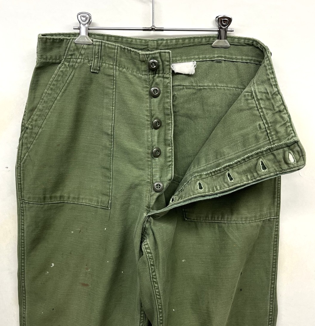画像: 70'S アメリカ軍 US ARMY "OG107" コットンサテン ベイカーパンツ ミリタリーグリーン (VINTAGE)