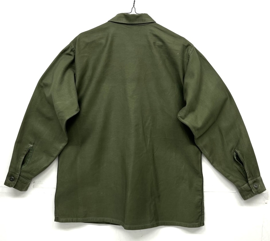 画像4: 60'S アメリカ軍 US ARMY OG107 コットンサテン ユーティリティシャツ 16 1/2 x 34 (VINTAGE)
