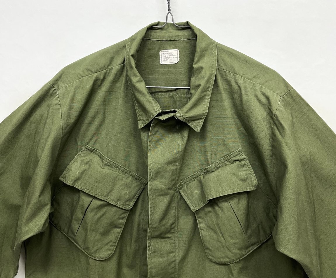 画像: 60'S アメリカ軍 US ARMY "JUNGLE FATIGUE" リップストップ ファティーグジャケット M-SHORT (VINTAGE)