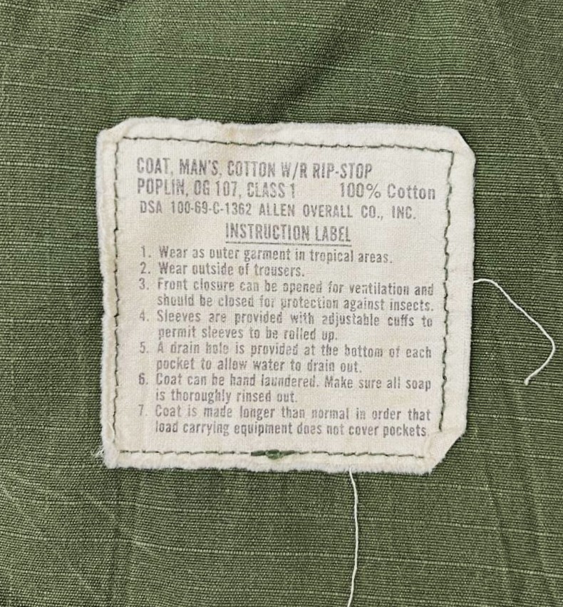 画像4: 60'S アメリカ軍 US ARMY "JUNGLE FATIGUE" リップストップ ファティーグジャケット S-SHORT (VINTAGE)