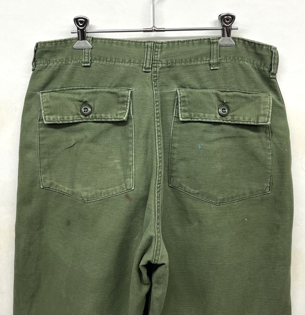画像: 70'S アメリカ軍 US ARMY "OG107" コットンサテン ベイカーパンツ ミリタリーグリーン (VINTAGE)