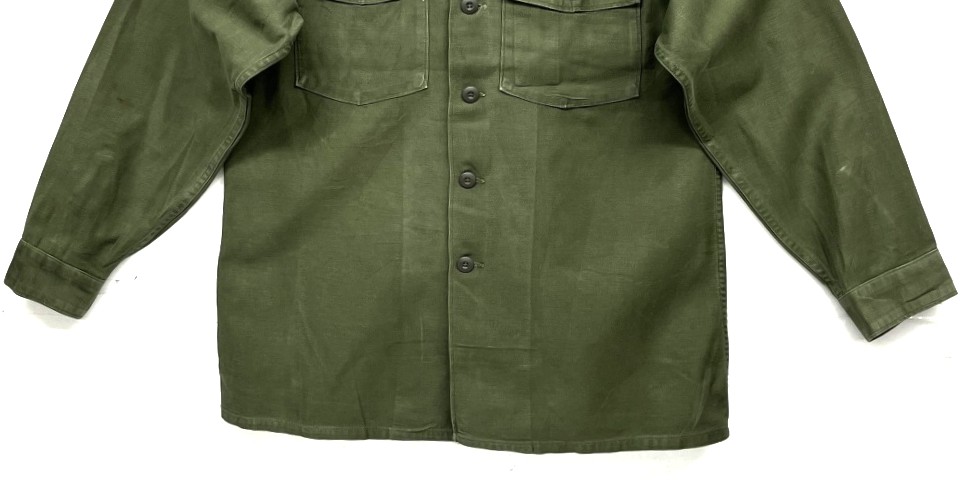 画像: 60'S アメリカ軍 US ARMY OG107 コットンサテン ユーティリティシャツ 16 1/2 x 34 (VINTAGE)