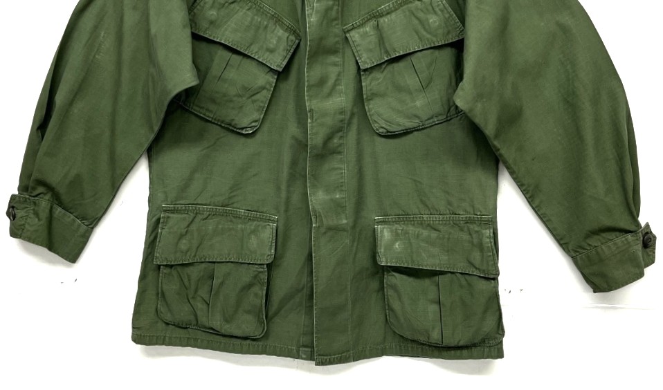 画像: 60'S アメリカ軍 US ARMY "JUNGLE FATIGUE" リップストップ ファティーグジャケット S-SHORT (VINTAGE)