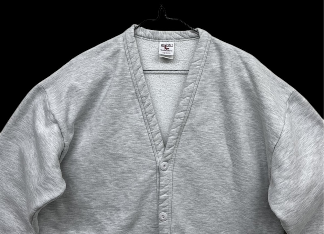 画像: 90'S RED EAGLE CLOTHING by RUSSELL CORP スウェットカーディガン アッシュグレー USA製 (VINTAGE)
