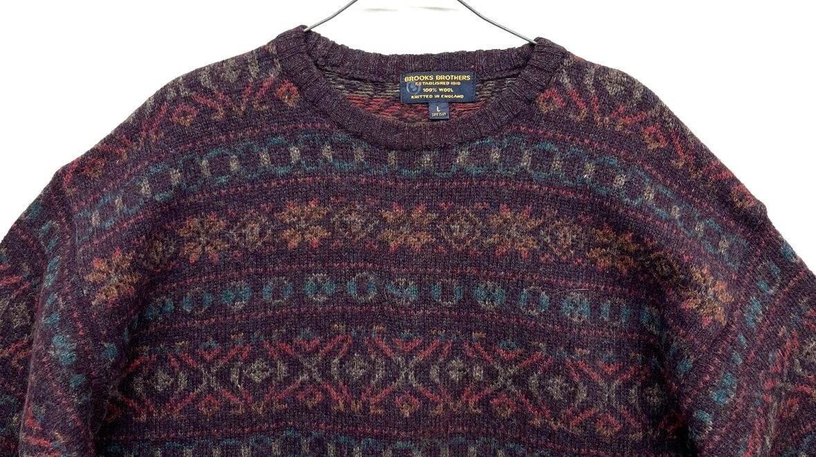画像: 80'S BROOKS BROTHERS ウール100% フェアアイルセーター イングランド製 (VINTAGE)