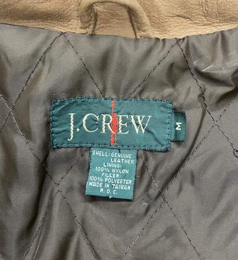 画像2: 90'S J.CREW 旧タグ 裏地キルティング レザー ドリズラージャケット ブラウン (VINTAGE)