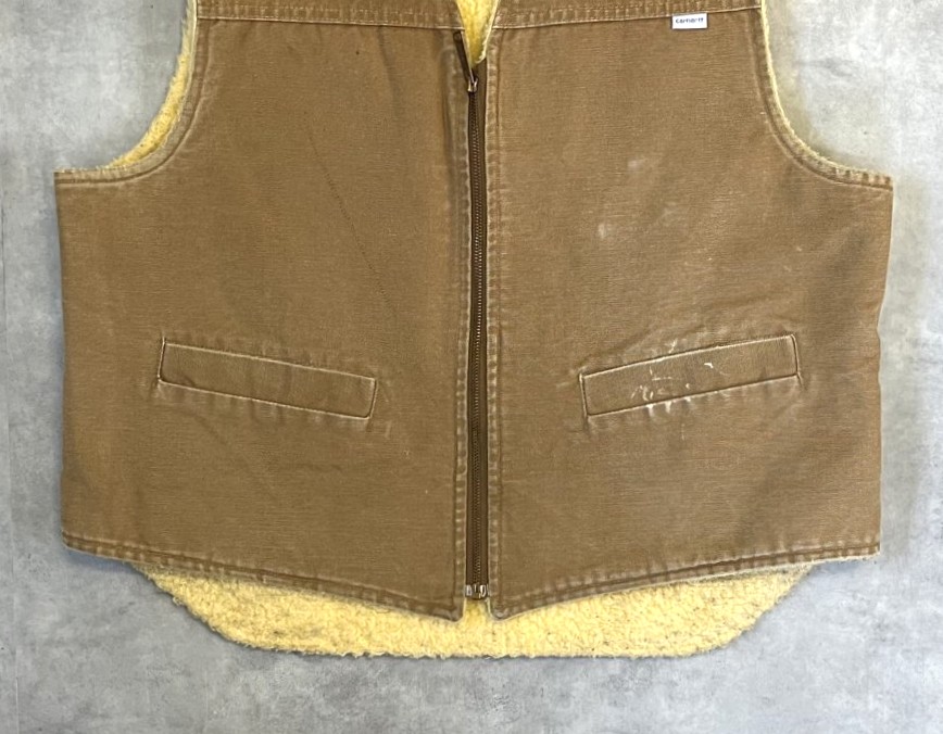 画像: CARHARTT 裏地ボア ダックベスト ブラウン (VINTAGE)