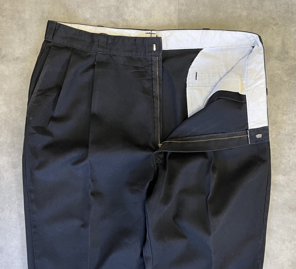 画像: 80'S DICKIES チビタグ ツープリーツ ワークパンツ ブラック USA製 (VINTAGE)