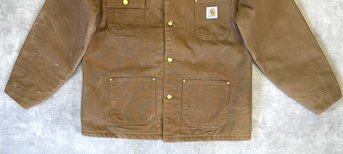 画像: 90'S CARHARTT "MICHIGAN CHORE COAT" 裏地ブランケット ダックジャケット ブラウン USA製 (VINTAGE)