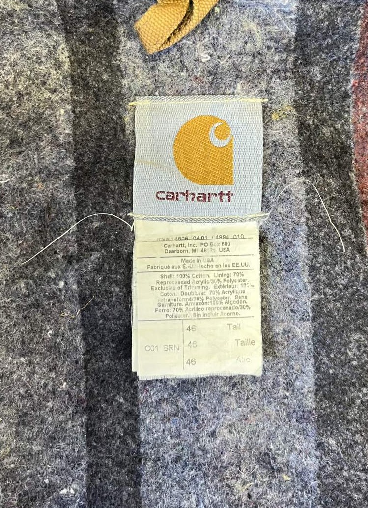 画像2: 90'S CARHARTT "MICHIGAN CHORE COAT" 裏地ブランケット ダックジャケット ブラウン USA製 (VINTAGE)