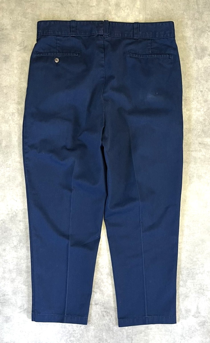 画像3: 90'S DICKIES ツープリーツ ワークパンツ ネイビー USA製 (VINTAGE)