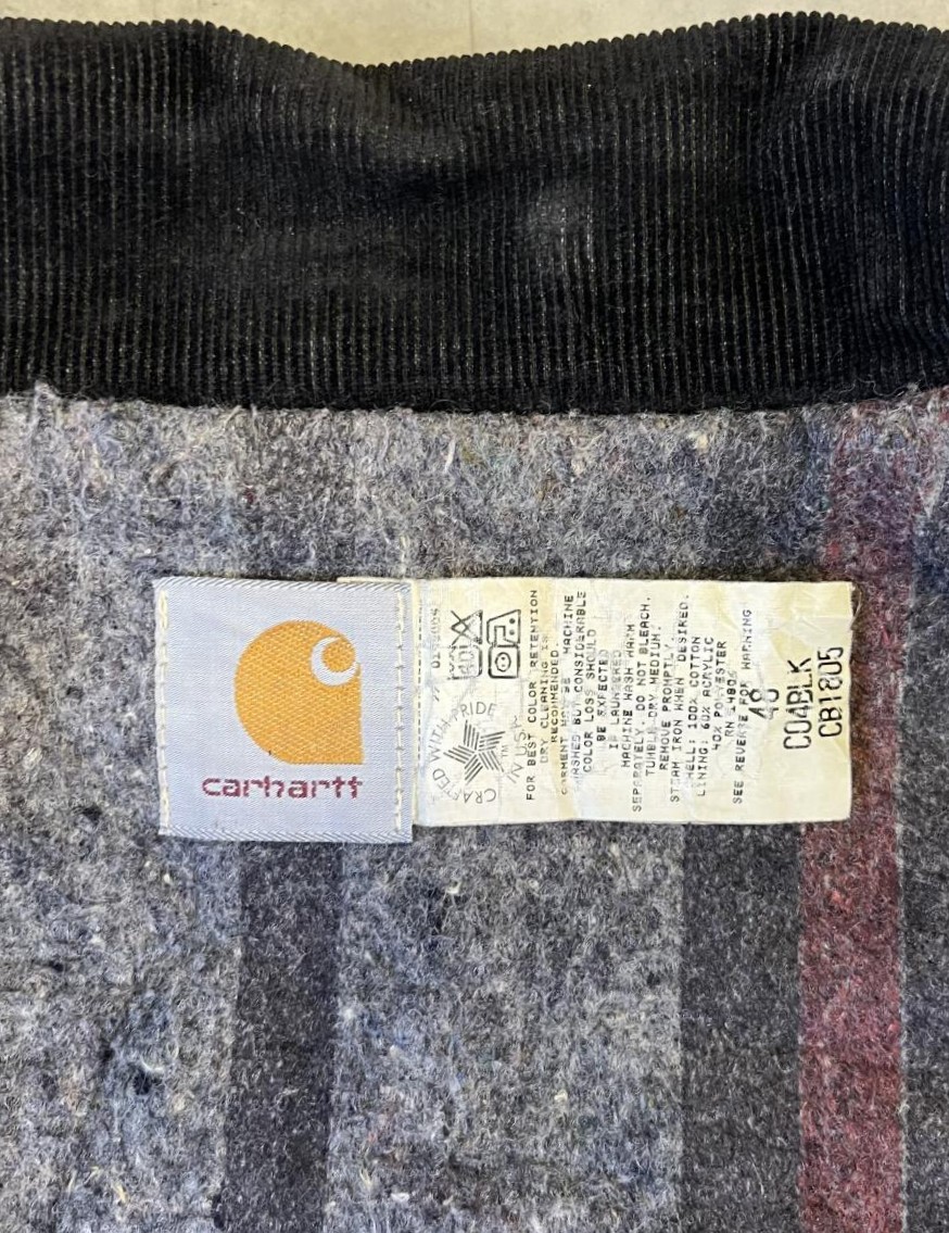 画像2: 80'S CARHARTT "TRADITIONAL COAT" 裏地ブランケット ダックジャケット ブラック USA製 (VINTAGE)