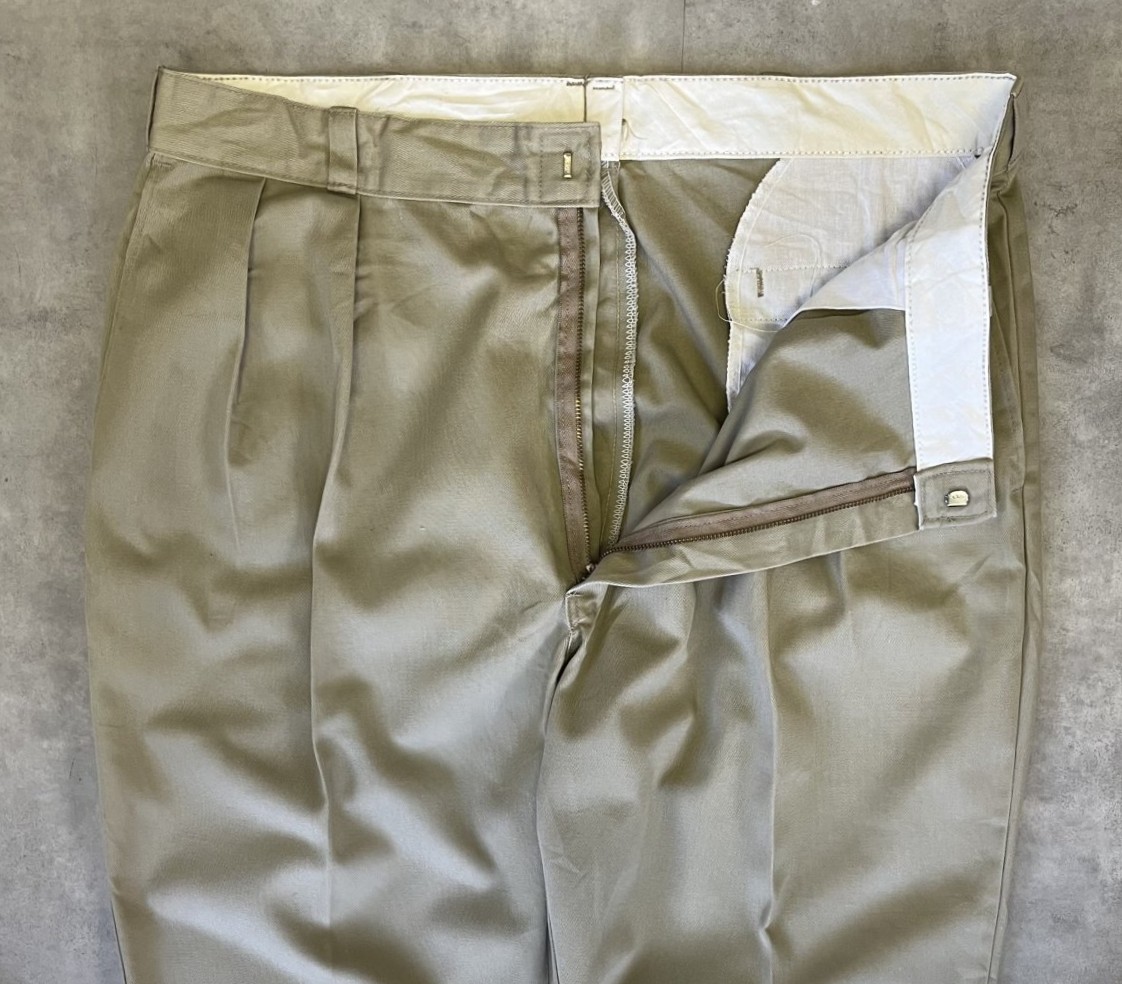 画像: 80'S DICKIES チビタグ ツープリーツ ワークパンツ ベージュ USA製 (VINTAGE)
