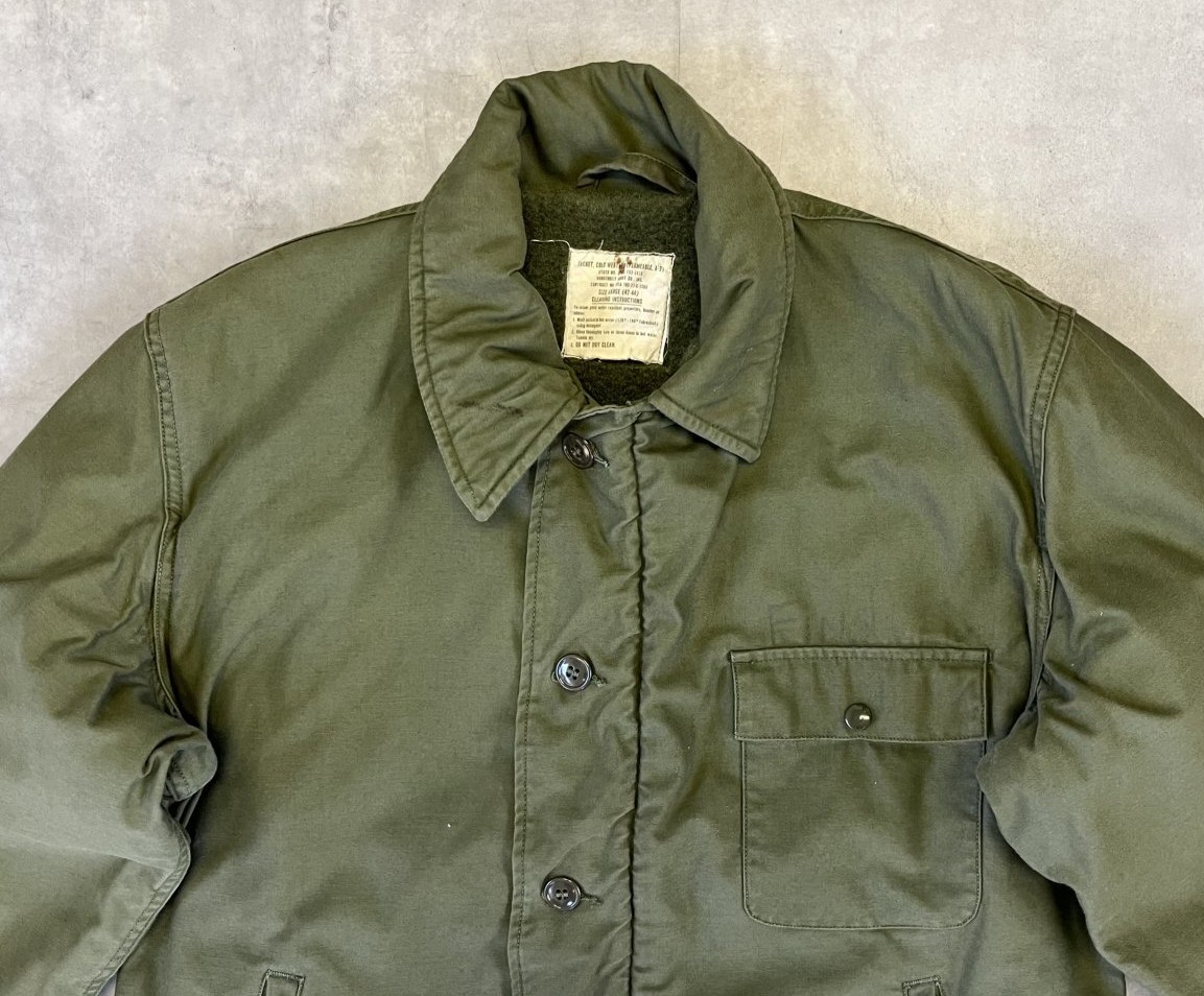 画像: 70'S アメリカ軍 US NAVY "A-2" 背面ステンシル デッキジャケット ミリタリーグリーン (VINTAGE)